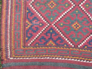 The uzbek khorjin panel that you are looking at is almost in a perfect condition, It definitely needs a good hand wash as you see the colors are beautiful.    