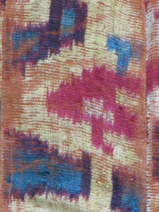 This is an old ikat velvet fragment that it's been made as a pillow cover i believe it should be  1800's           