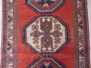 Antique Kazak Lori Pambak

Pile is low with ancient repiling areas.
Size is :

237 x 163 cm                  