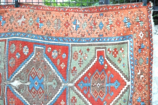 Wonderful Sivas Carpet. 
1st half of 19th century (I think 1815-1850), with well balanced wonderful natural colors: Saturated madder red, a delightful apricot color, sky blue, light green which is a combination  ...