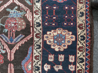 Old village Bakhtiari with a fantastic lively flowerpot pattern and beautiful abrash - not you your run-off-the-mill variety. Published in Willborg, Peter: "Chahâr Mahal va Bakhtiâri, Including the Feridân Area. Village, Workshop ...