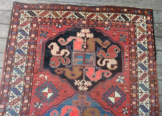 Antique Karabagh Cloudband Rug -19th Century -58" by 74"
This rug is in very good, all-original condition.
If you would like to see more photos, please email.
Please ask any question and we will reply  ...