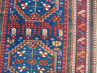 Antique Caucasian Shirvan Rug 4' x 7'
This rug is tightly woven and is in very good all original condition. It maintains guard borders on each end and is without repairs, tears or  ...