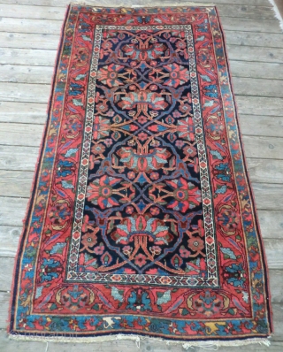 Lilihan Persian Rug -Approx. 44" by 81"
This is a very nice, true antique Persian rug. It has a natural wool pile and a cotton foundation. The condition is excellent-all original with no  ...