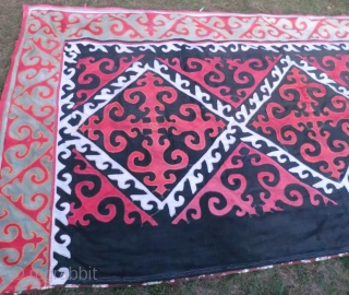 Large Kirghiz? Applique Panel 66" x 130" (approx. 5-1/2 ft. by 11 ft.) This looks like it could be a Kirghiz piece but the stitching does not look typical. It is in  ...