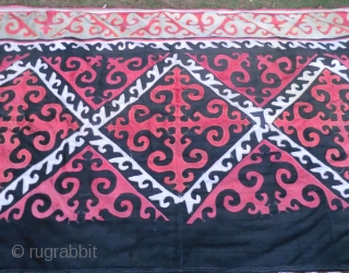 Large Kirghiz? Applique Panel 66" x 130" (approx. 5-1/2 ft. by 11 ft.) This looks like it could be a Kirghiz piece but the stitching does not look typical. It is in  ...