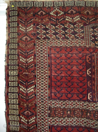19th Century Tekke Turkoman Tent Door Cover (Ensi) 
This 19th century Tekke Turkoman tent opening cover could use some work as it does not lay flat. It also has some areas of  ...