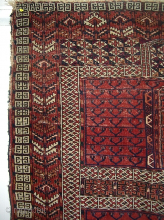 19th Century Tekke Turkoman Tent Door Cover (Ensi) 
This 19th century Tekke Turkoman tent opening cover could use some work as it does not lay flat. It also has some areas of  ...