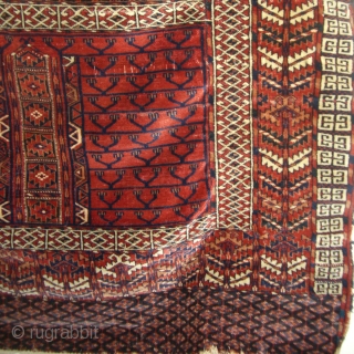 19th Century Tekke Turkoman Tent Door Cover (Ensi) 
This 19th century Tekke Turkoman tent opening cover could use some work as it does not lay flat. It also has some areas of  ...