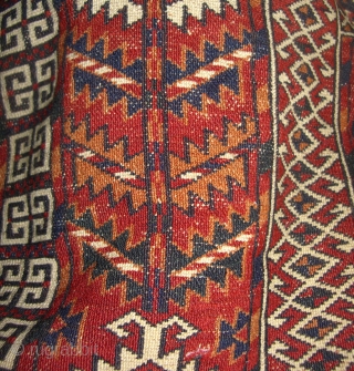 19th Century Tekke Turkoman Tent Door Cover (Ensi) 
This 19th century Tekke Turkoman tent opening cover could use some work as it does not lay flat. It also has some areas of  ...