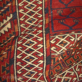 19th Century Tekke Turkoman Tent Door Cover (Ensi) 
This 19th century Tekke Turkoman tent opening cover could use some work as it does not lay flat. It also has some areas of  ...
