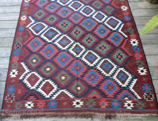 Antique Caucasian Kilim Rug -Approximately 5 feet by 11 feet. A very well-designed and executed Kilim that is extremely pleasing to the eye in its harmony and choice of colors. All original  ...