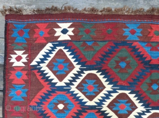 Antique Caucasian Kilim Rug -Approximately 5 feet by 11 feet. A very well-designed and executed Kilim that is extremely pleasing to the eye in its harmony and choice of colors. All original  ...