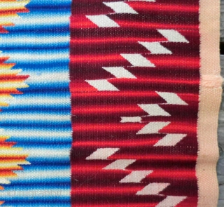 Exceptionally Fine Handwoven Antique Mexican Serape -Wool/Linen. Approximately 40" wide by 78" long. Although we have had the pleasure of handling several classic saltillos and literally hundreds of the much later "rainbow  ...