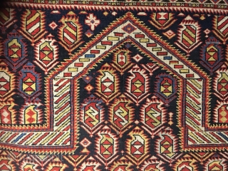 Antique marasali prayer rug, vibrant color,                           
