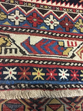 Antique marasali prayer rug, vibrant color,                           