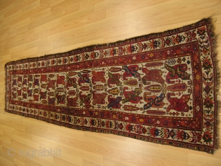 Antique Kurdish Runner  Size 0,87 x 3,18
Sausebulag Antique Kurdish Runner. Very nice colors and unusual size and at good conditions.
            