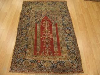 Anatolian Gordes Prayer Rug  Size 1,24 x 1,91
There are some old repairs on it but very nice colors and fine quality.           