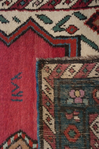 Three antique Karabakh GALLERY Runners 4'x24', 4'x24' & 7'x22' - all matching, assumed to have been woven side-by-side.  Two of the three are dated.  All colors are beautiful.  Birds,  ...