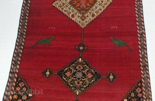 Three antique Karabakh GALLERY Runners 4'x24', 4'x24' & 7'x22' - all matching, assumed to have been woven side-by-side.  Two of the three are dated.  All colors are beautiful.  Birds,  ...