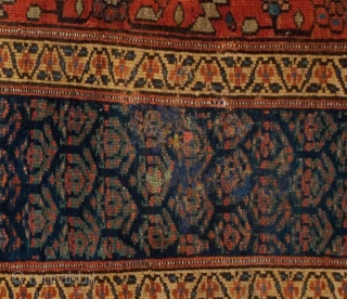 very old antique kurd gallery runner.  Very soft, finely woven, and heavy. One small area of repair.  Colors are amazing.  Over 140 years old.  Size is 3'5"x12'7"   ...