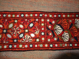 pakko work groom scarve (sash).silk embroidery on silk based fabric. very rare piece. some damage. locally called as bokano or bokani
from sindh ragion          