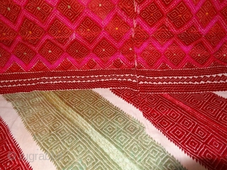 Phulkari From West(Pakistan)Punjab.India.known As Wedding Thirma Bagh.Rare And Early Thirma Bagh. antique wedding shawls from swat valley                