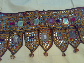 nice with mirror work big size door hanging originally from gujrat state                     