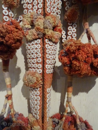 Tung The Camel Decoration Belt From Rajasthan,India.Made of cotton and in Vegetable Colours split-ply braiding technique where sets of four-plied cords are attached to a narrow support rod and each cord follows  ...