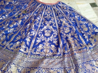 silk skirt with silver thread work                           