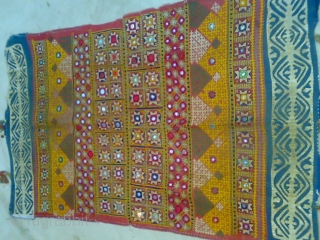 old piece with fine hand embroidery and applique work on the end in a good condition and good size with multy types of work

a old collection from jaisalmer handloom handicraft industries from  ...