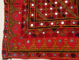 combination of soof anf kharak embroidery. fine condition rare piece from sodha (rajput) family of jaisalmer ,rajasthan. similiar piece is also seen in sindh region of infia and pakistan    