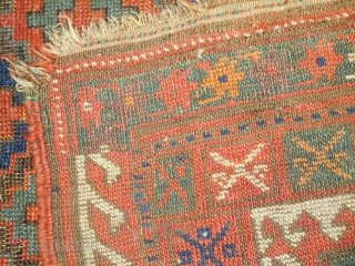4'4''x8'Kurd rug AS IS 
19th century 
Natural dyes 
all wool 
lovely greens gold purples etc                  
