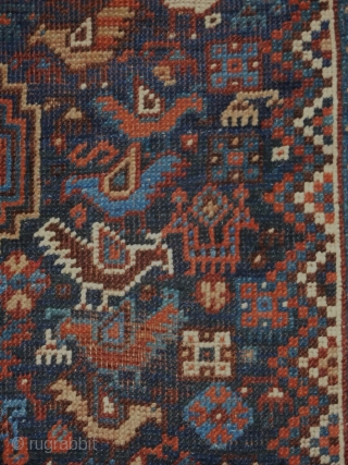 Khamseh Bird rug 
4.1x4.10
all wool and natural dyes 
late 19th 
                      