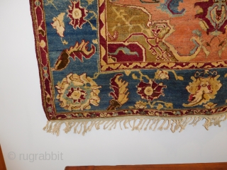 Early Agra Rug 
some old repairs 
artful piece 
circa 1850s or earlier
4'x7'                     