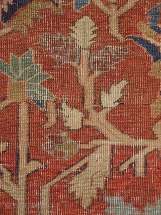 7'10''x12'3'' Serapi rug circa 1890s 
worn as imaged 
fine weave                       