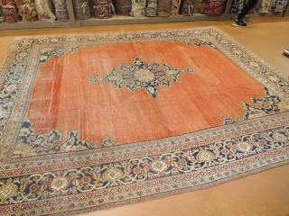 10'1''x11'4'' Sultanabad circa 1880s 
abrash 
some foundation exposed 
                        