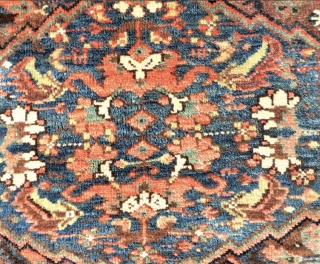 Khamseh carpet, end of the 19th century. Lovely palette of natural colours. Sides and full Kilim ends original. Minor wear in places, one area of minor localised moth damage, no structural damage.  ...