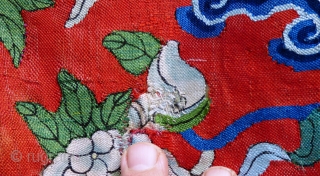 Chinese Antique Court Robe Kesi silk-gauze tapestry-weave with metallic thread and ink-lined details. Numerous damages, repairs, patches and alterations - see photos. Ten imperial dragons. Silk lining intact. Wearable. Please contact for  ...