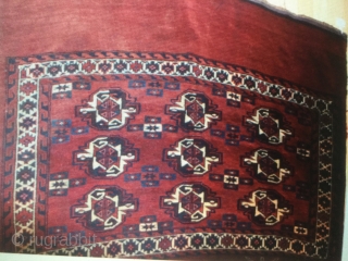 A full pile Yomut or Karadashli Turkmen Chuval (detail).115x77cm. Minor damage in one or two small areas. 19th Century or earlier.            