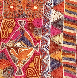 Marsh Arab Wedding Blanket, wool on wool. Iraqi Kurds. Size: 252cm x 150cm                    