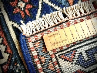 Small vintage Turkish rug, ends secured. No apparent repairs. Size: 103cm x 72cm                    