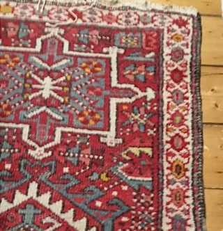 Old Karaja Heriz runner, nice small size: 175 x 65 cm. minor wear and losses in places, sides and ends original. Free postage within UK.        