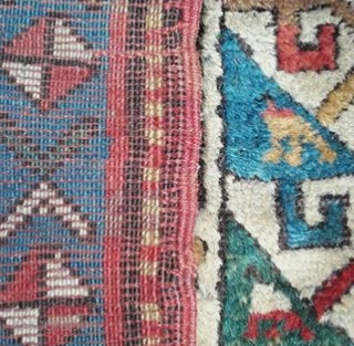 Caucasian Genje Boteh Long Rug, 19th Century. Original sides and ends, full pile, no restoration or repair. Great palette of vegetal colours, eveidence of fuchsine. Size: 8ft 1in x 3ft 7in 246cm  ...