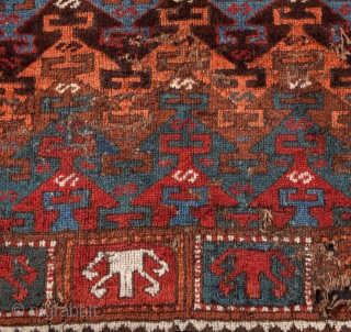 East Anatolian (Kagizman) Rug Fragment- 2 pieces: 3'5"x3'6"/114x116 cm and 1'9"x2'4"/52x72 cm                     