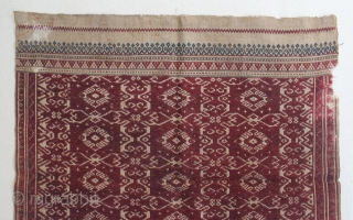 Indonesia textile cloth "Tampan" from Kalianda or Putihdo Lampung, Sumatera. cotton. Size : 54cm x 54cm. Conditions : Please see on the picture, Free from any repair. 19th century.    