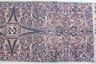 Indonesia balinese textile geringsing wayang kebo. Bali island. 19th century. Size: 215cm x 50cm. conditions: there is some holes (please see on the picture). free from any repair.     