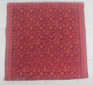 19th Century textile,Limar sarong from Palembang, Indonesia. Size: if the saroong opened will be 200cm x 105cm. Condition: the tumpal (gold thread area) has some damage and has been repaired. the ikat  ...