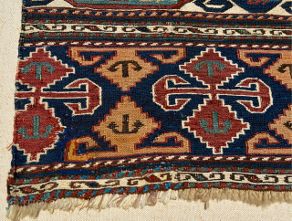 Qarabagh sumak mafrash panel
47cm x 104cm
very good condition 
a few old repairs 
see Wertime's SUMAK BAGS. Plate 105 (pg174)
tribalwool@gmail.com              