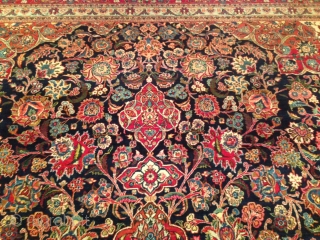 rug no	:	85
size	:	447x301cm
type	:	antique kashan circa 1910
origin	:	persia
	pictorial medallion
	wool  on hand spun  cotton  foundation


high quality antique Kashan in perfect condition.  beautiful design. finely notted 
       